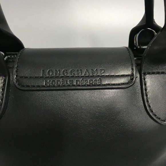 Longchamp Women's White Mini Le Pliage Leather Top Handle Bag Purse Crossbody  i - Picture 10 of 11